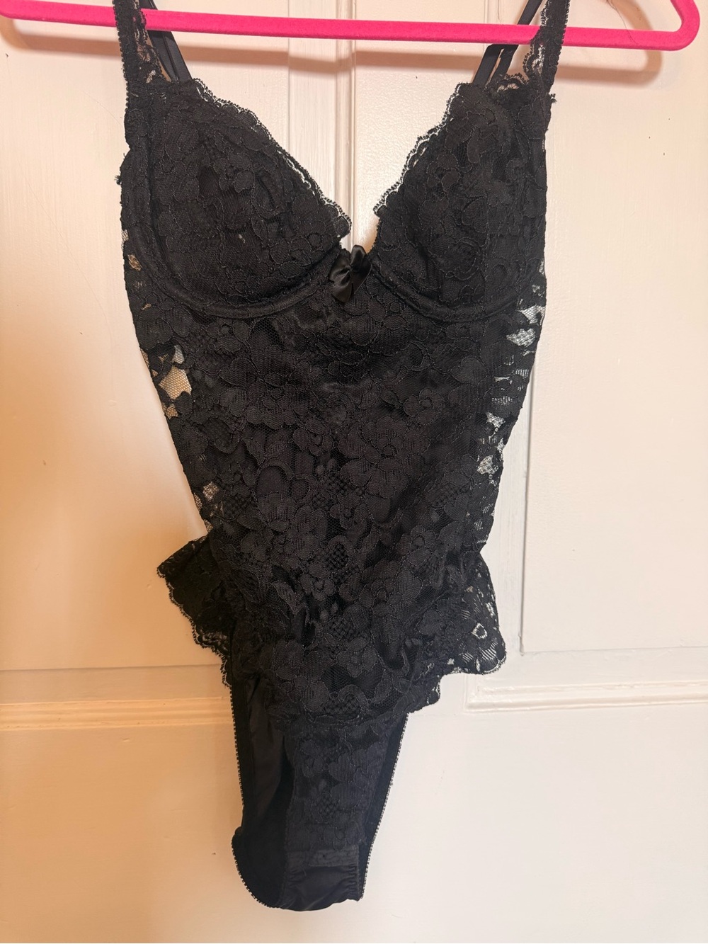 Vintage 90s Victoria Secret Black Lace Bodysuit